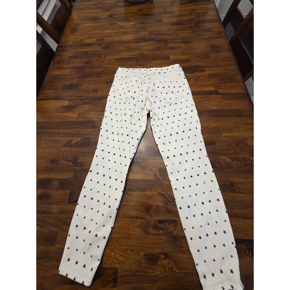 J Crew‎ Women's Jeans Toothpick Size 30 White Stars Stretchy Y2k Genx Genz - Picture 6 of 14